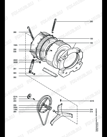 Взрыв-схема стиральной машины Husqvarna Electrolux QW14760 - Схема узла Functional parts 267